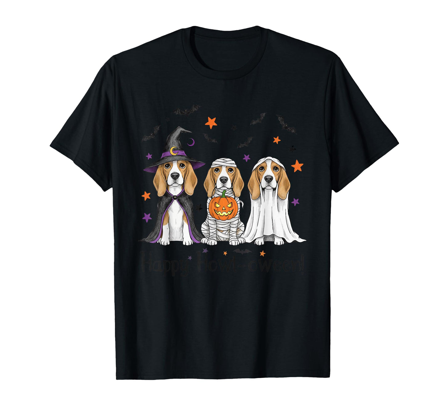 Beagle Halloween Costume Witch Mummy Ghost Pumpkin T-Shirt