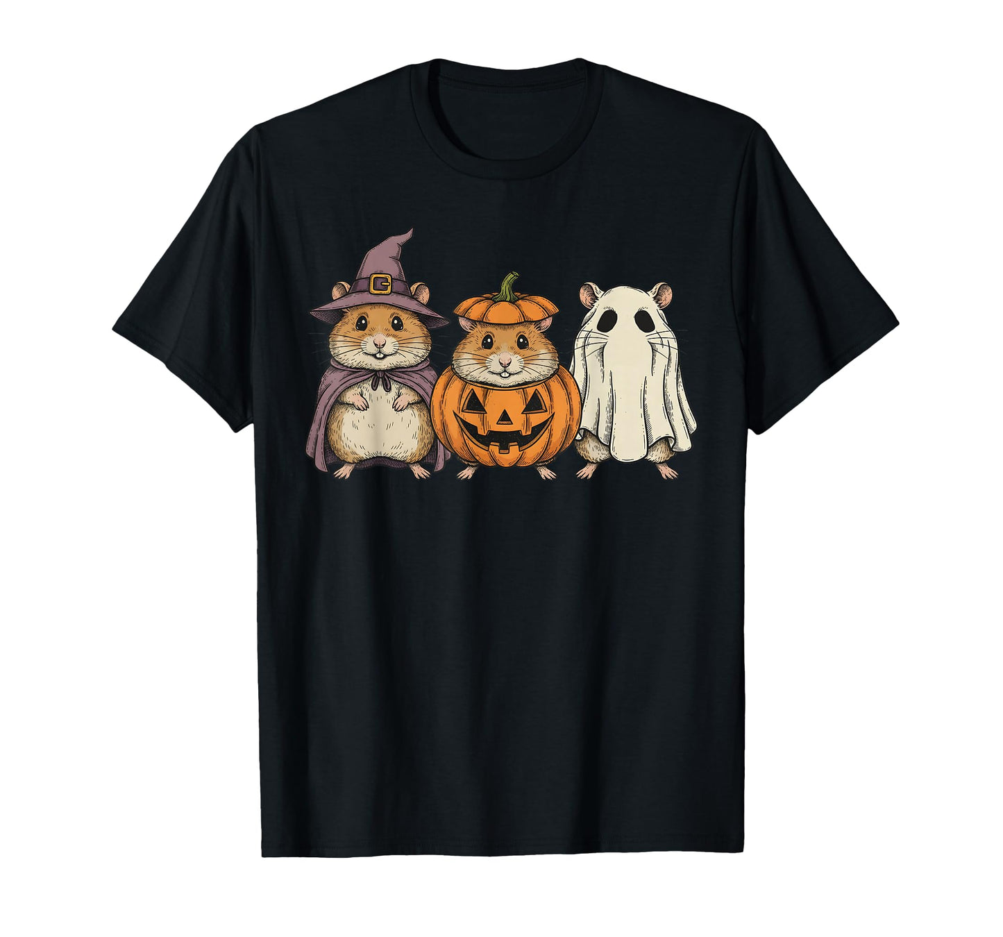 Spooky Ghost Hamster Lover Pumpkin Halloween T-Shirt