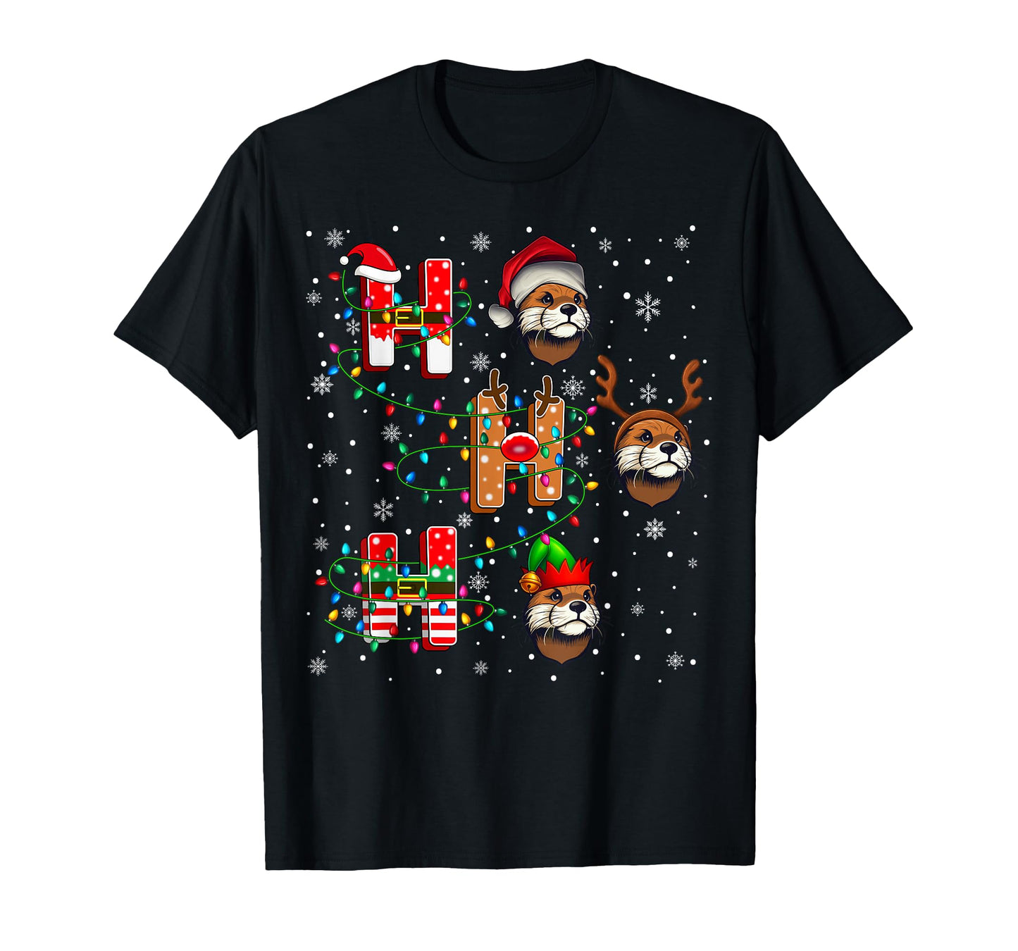 Ho Ho Ho Santa Reindeer Hat Elf Gopher Animal Christmas T-Shirt