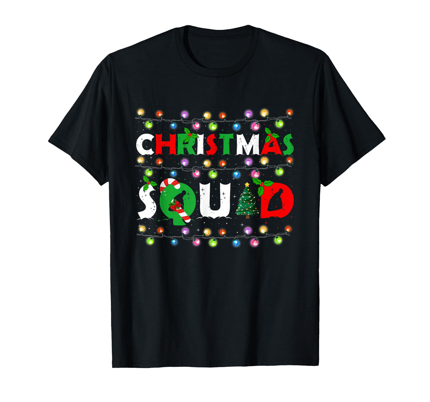 Christmas Squad Matching Family Group Holiday Xmas Lights T-Shirt