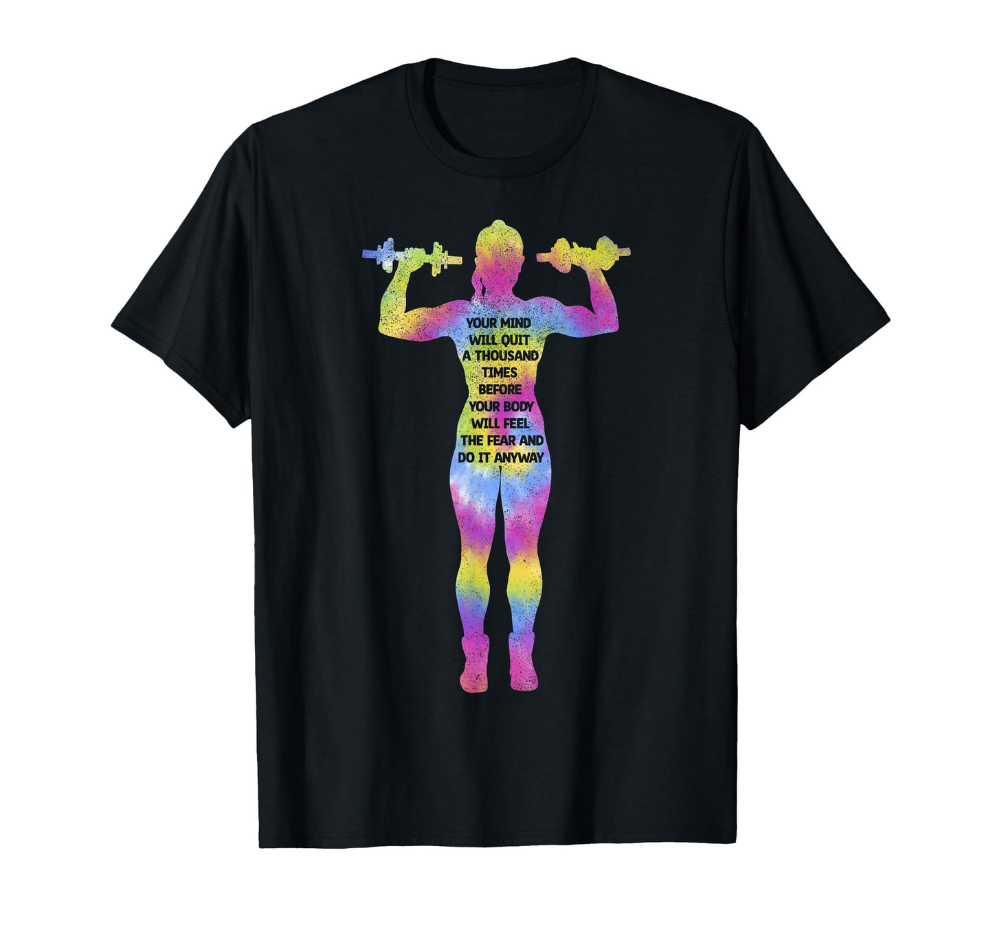 Motivating Fitness Woman Bodybuilding Gym Tie Dye Workout T-Shirt