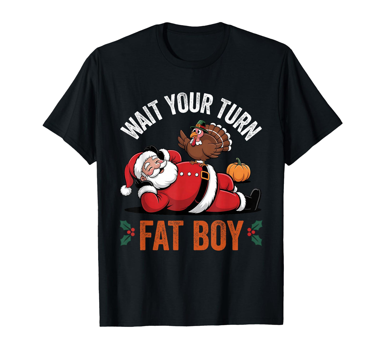 Funny Thanksgiving Christmas Turkey vs Santa for Men Women T-Shirt