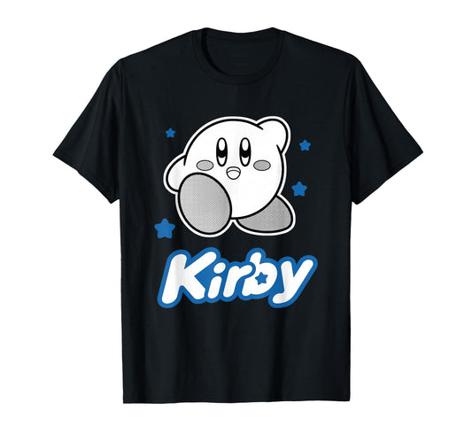Kirby Blue Stars Big Character Portrait T-Shirt