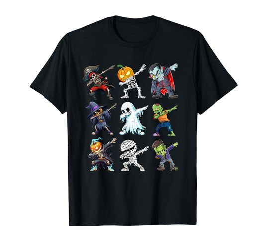 Dabbing Halloween Boys Ghost Skeleton Zombie Pumpkin Mummy T-Shirt