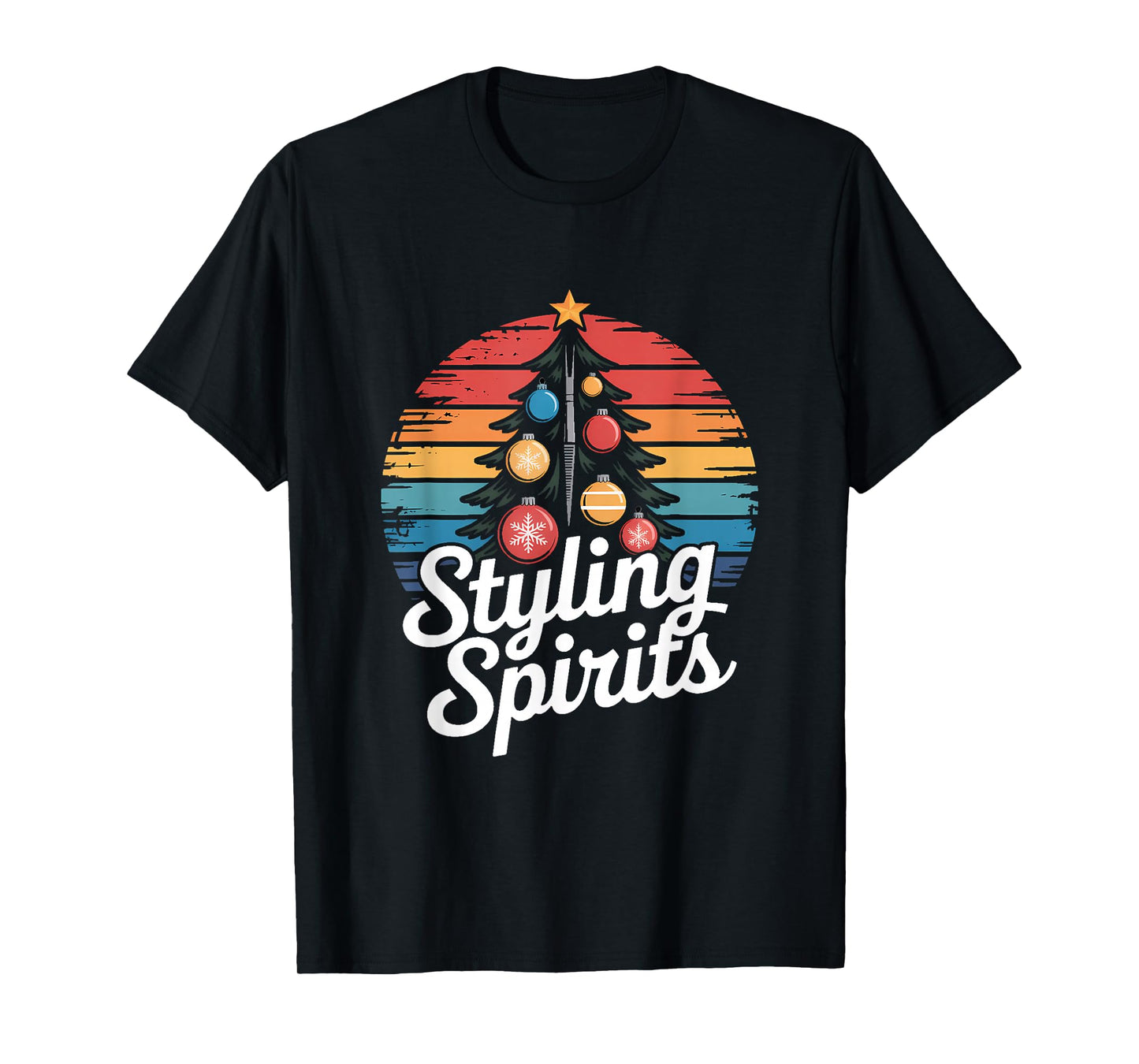 Witch Hairdresser Styling Spirits Retro Christmas T-Shirt