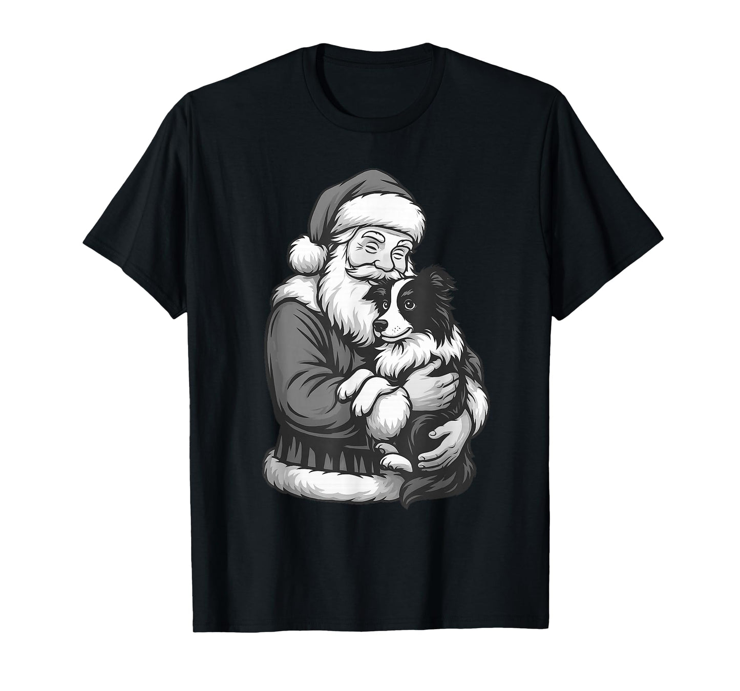 Border Collie Santa Claus Christmas Dog Lover T-Shirt