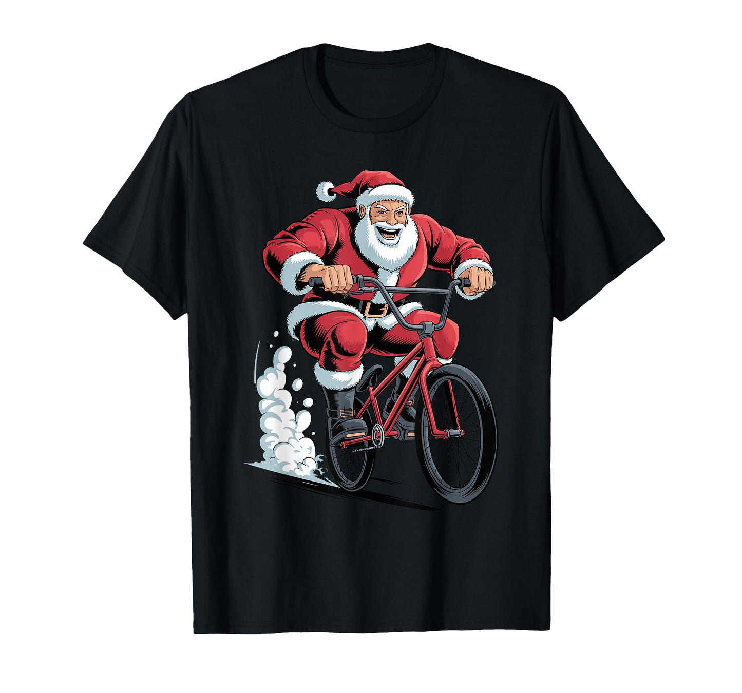 Santa Riding BMX Lover Funny Holiday Christmas Xmas Pajama T-Shirt