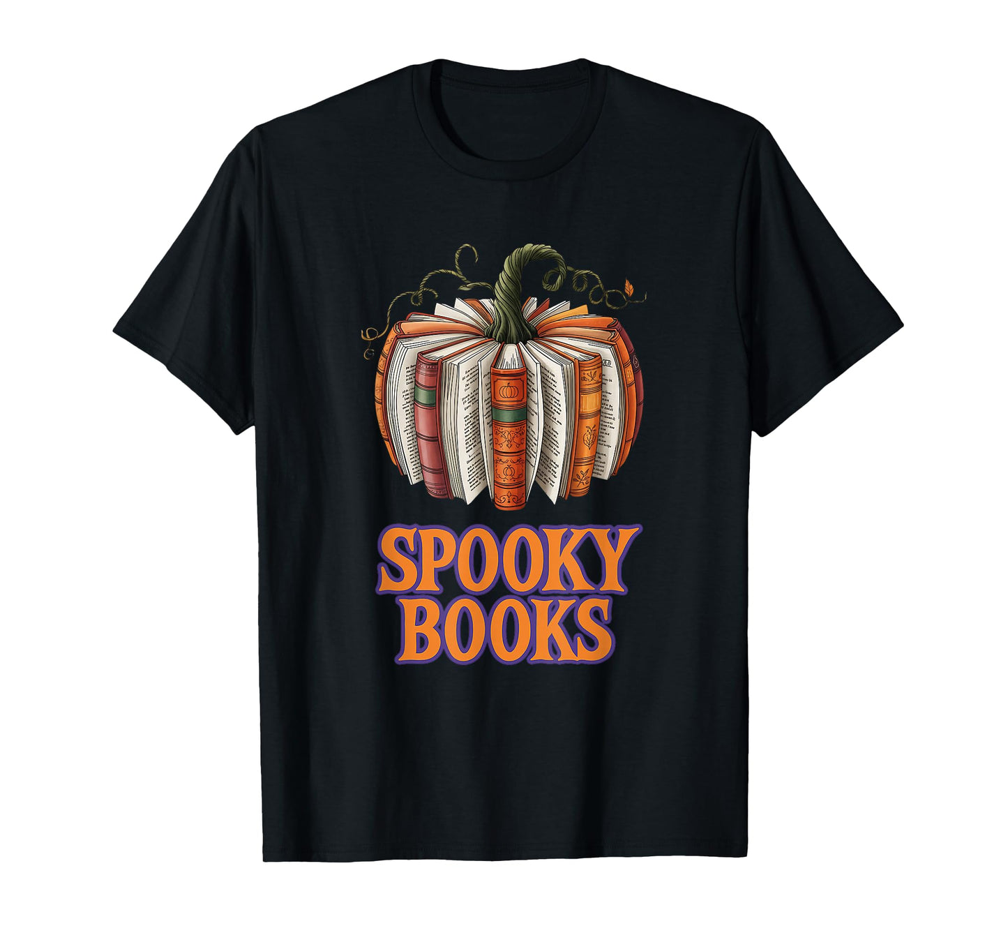 Spooky Books Halloween Pumpkin Tee for Book Lovers T-Shirt