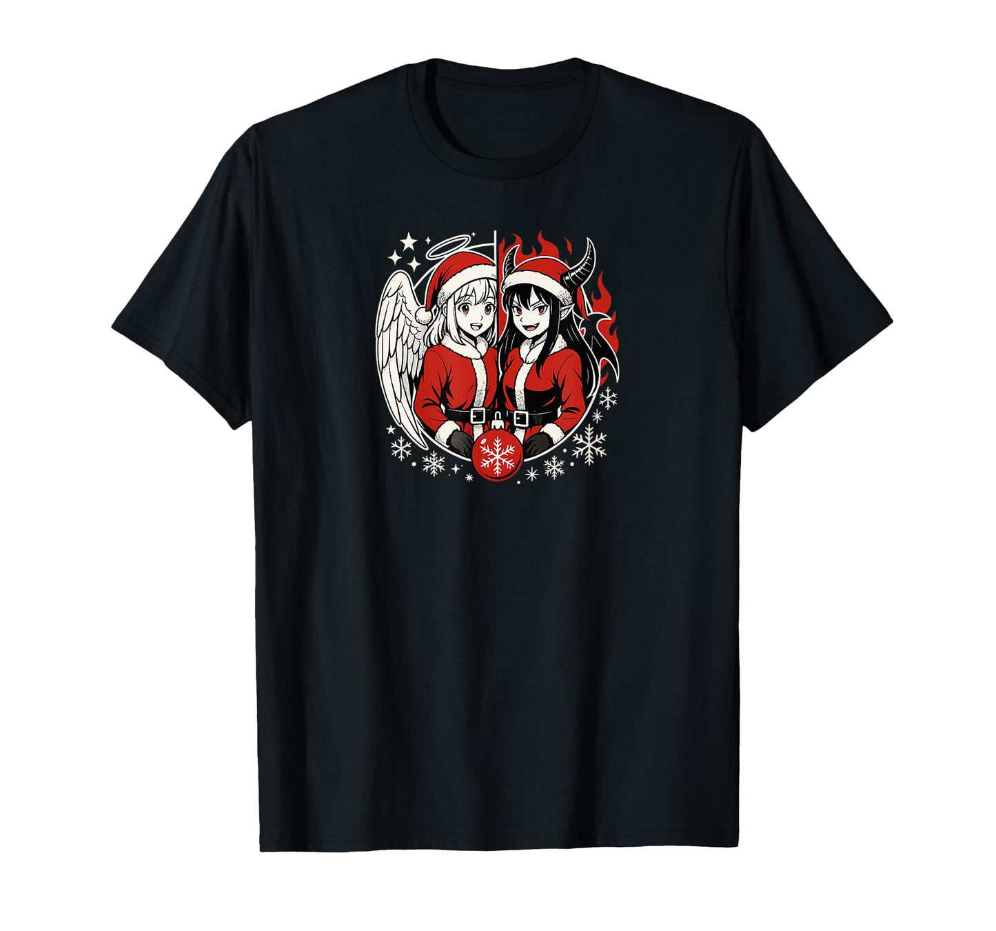 Angel vs Demon Santa Manga T-Shirt