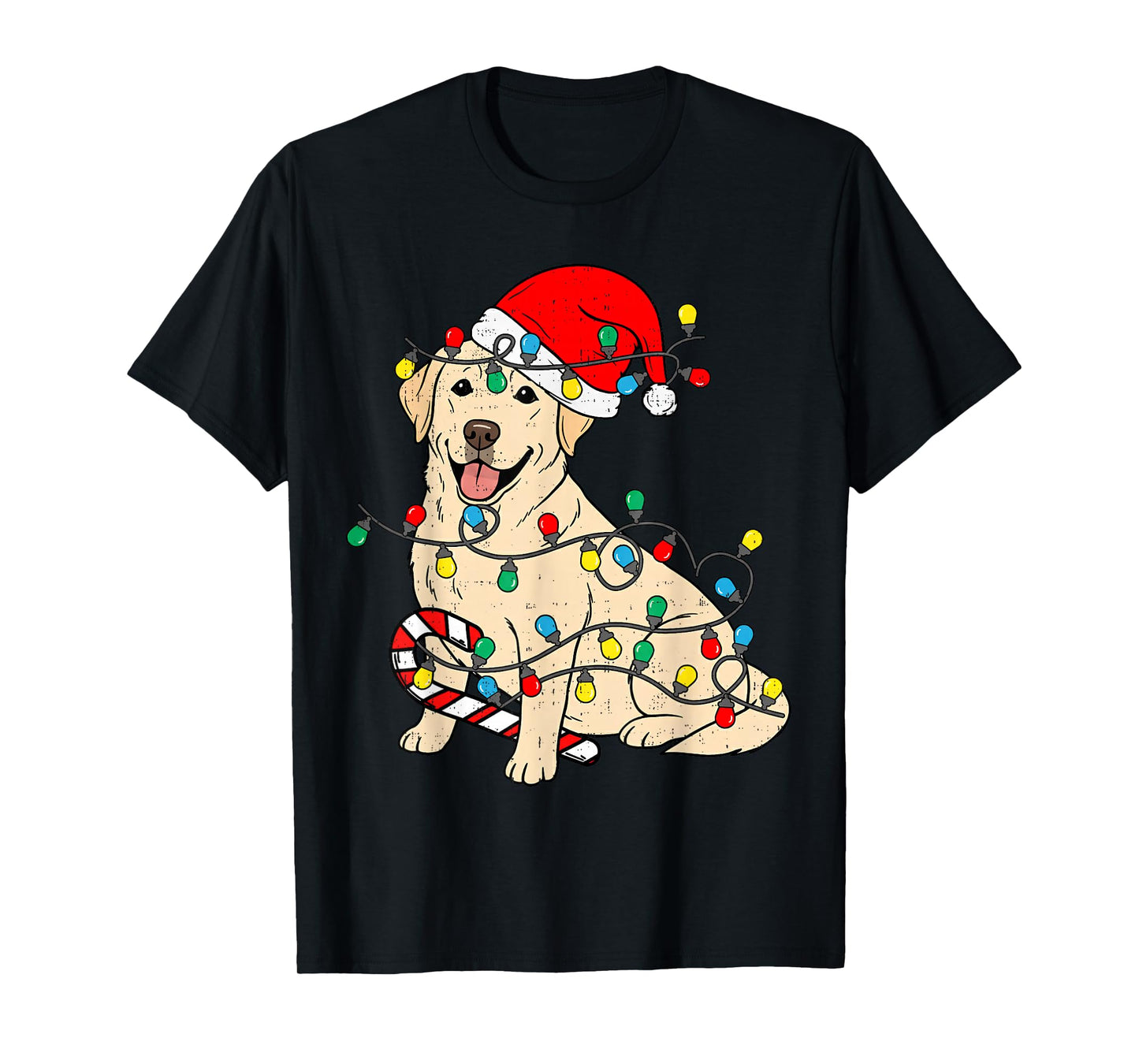 Labrador Retriever Dog Christmas Lights Xmas Pet Dog Lover T-Shirt