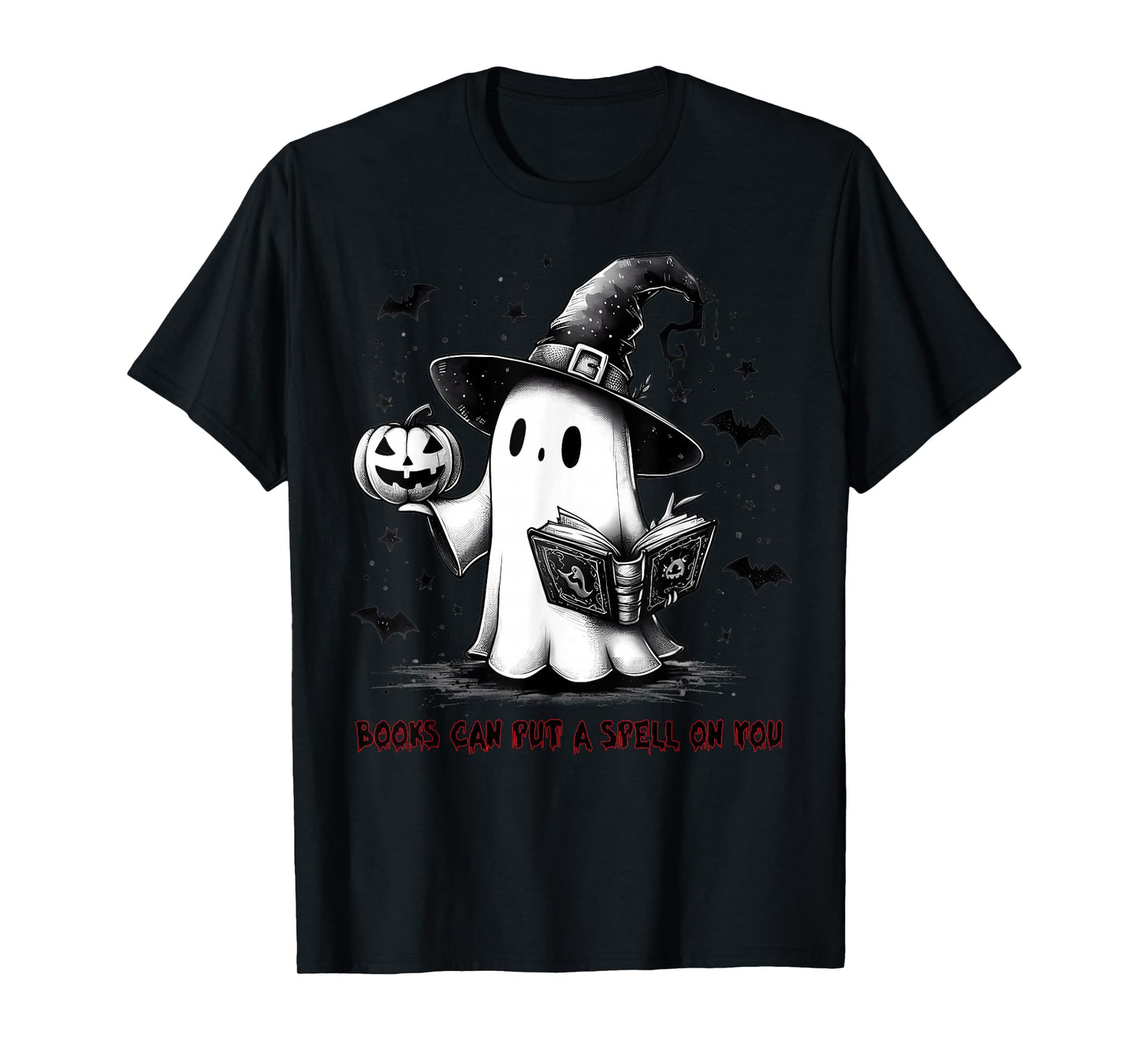 Books Can Put a Spell on You Halloween Witch Ghost Men Women T-Shirt