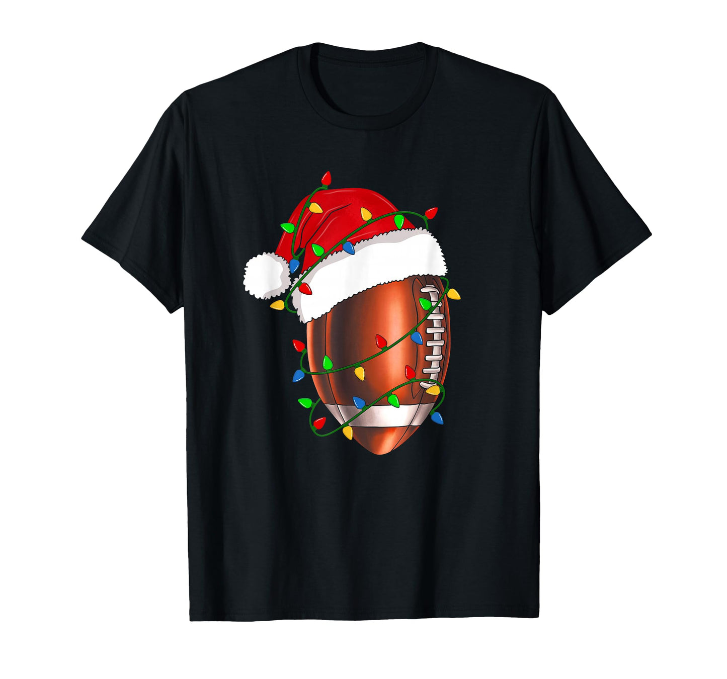 Santa Sports Design for Men Boys Christmas Football Player T-Shirt
