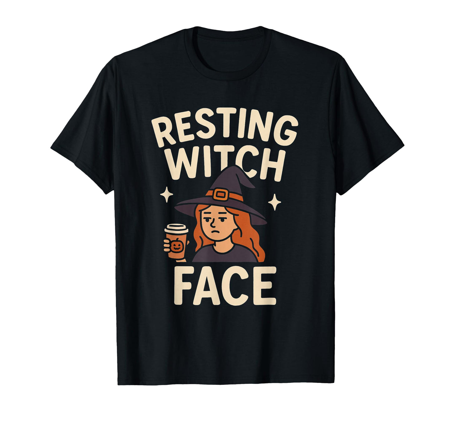 Resting Witch Face – Funny Witch Coffee Halloween Design T-Shirt