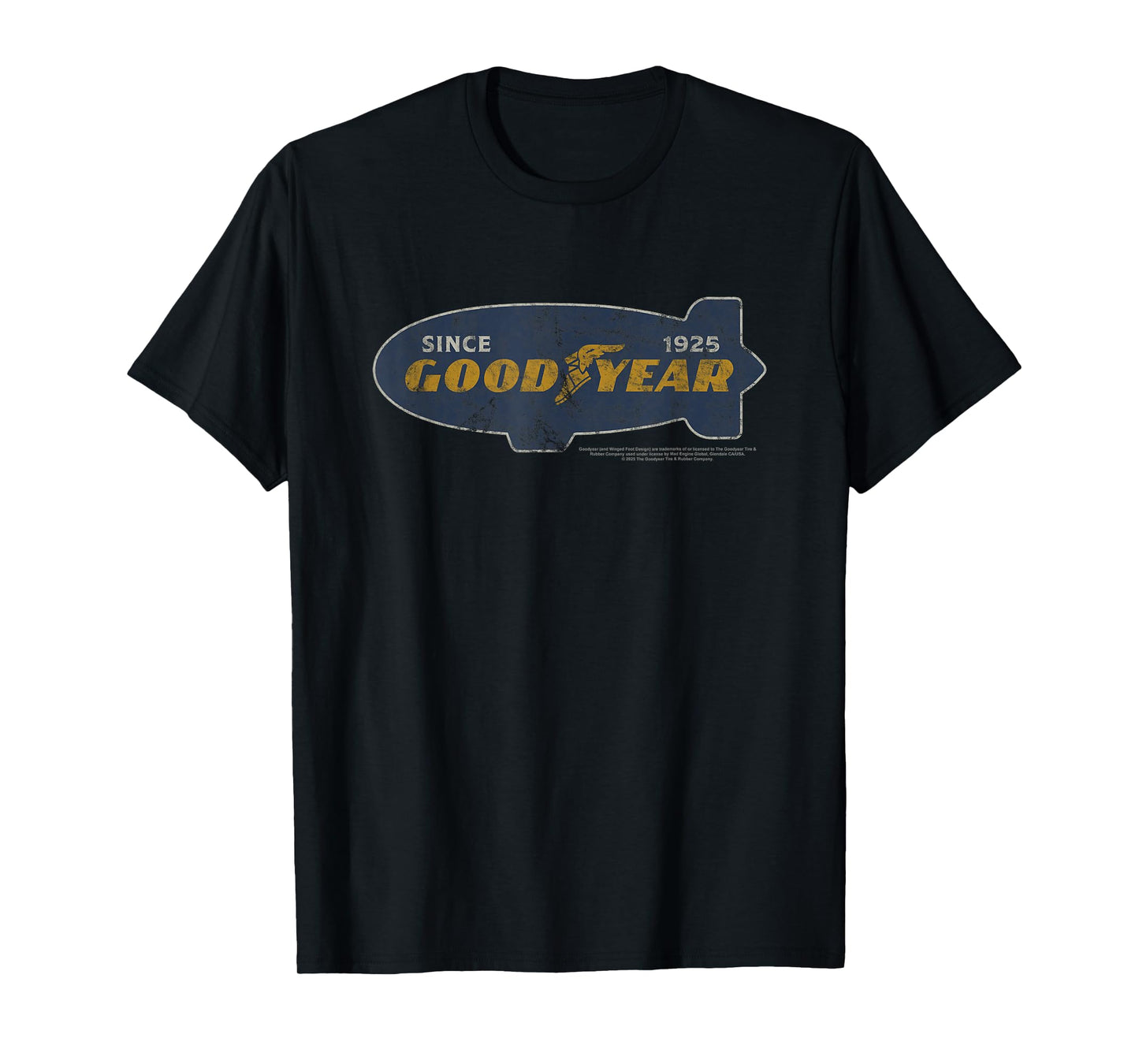 Goodyear Since 1925 Iconic Blimp Silhouette Distressed T-Shirt