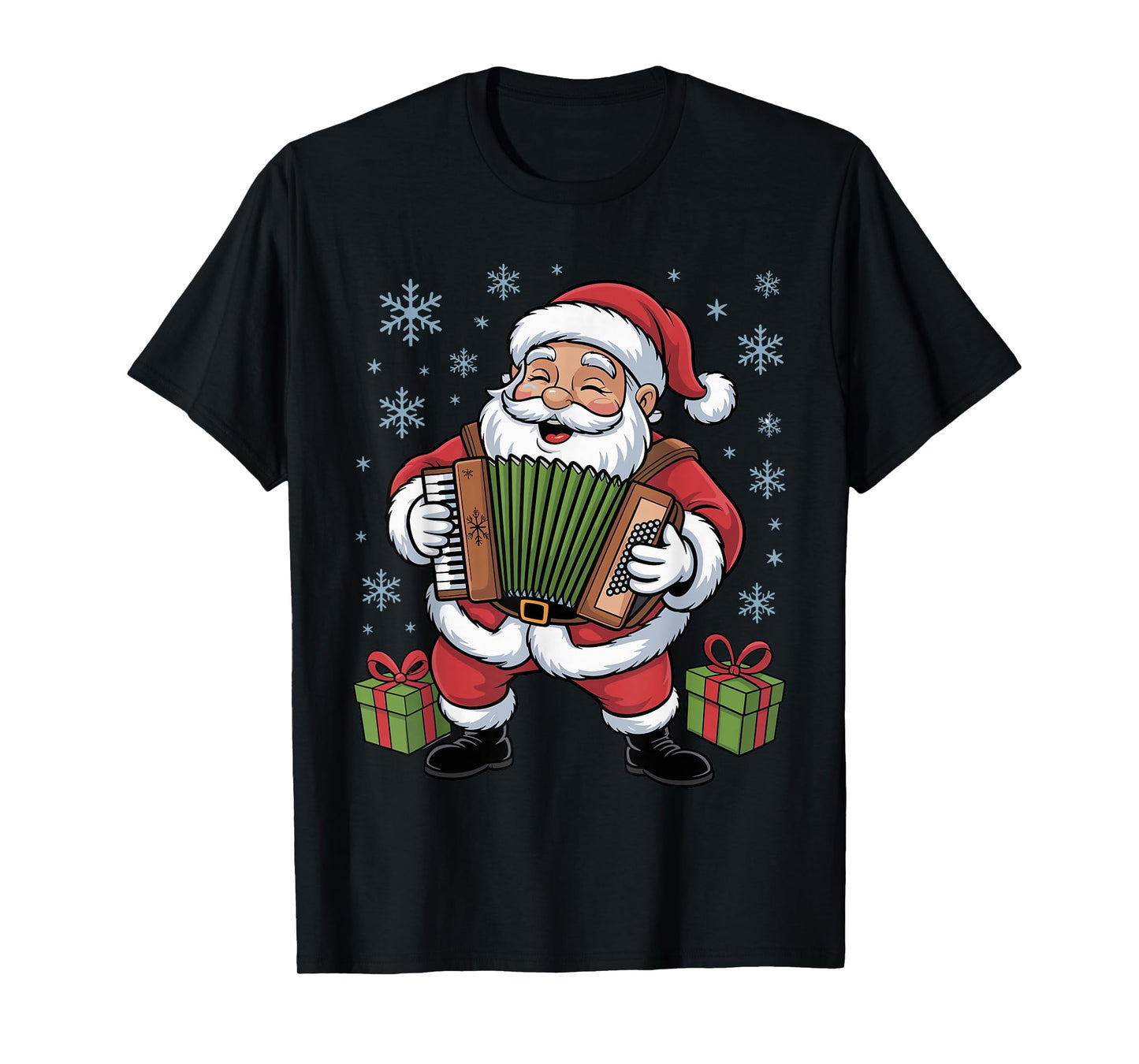 Funny Santa Christmas Design Accordion Holiday Xmas Pajama T-Shirt