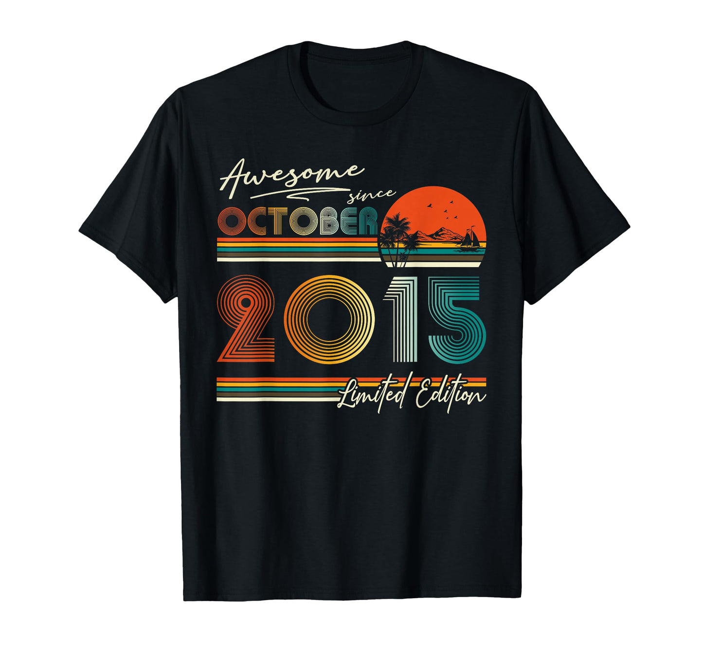 Awesome Since October 2015 Vintage Boys Girls 10th Birthday T-Shirt