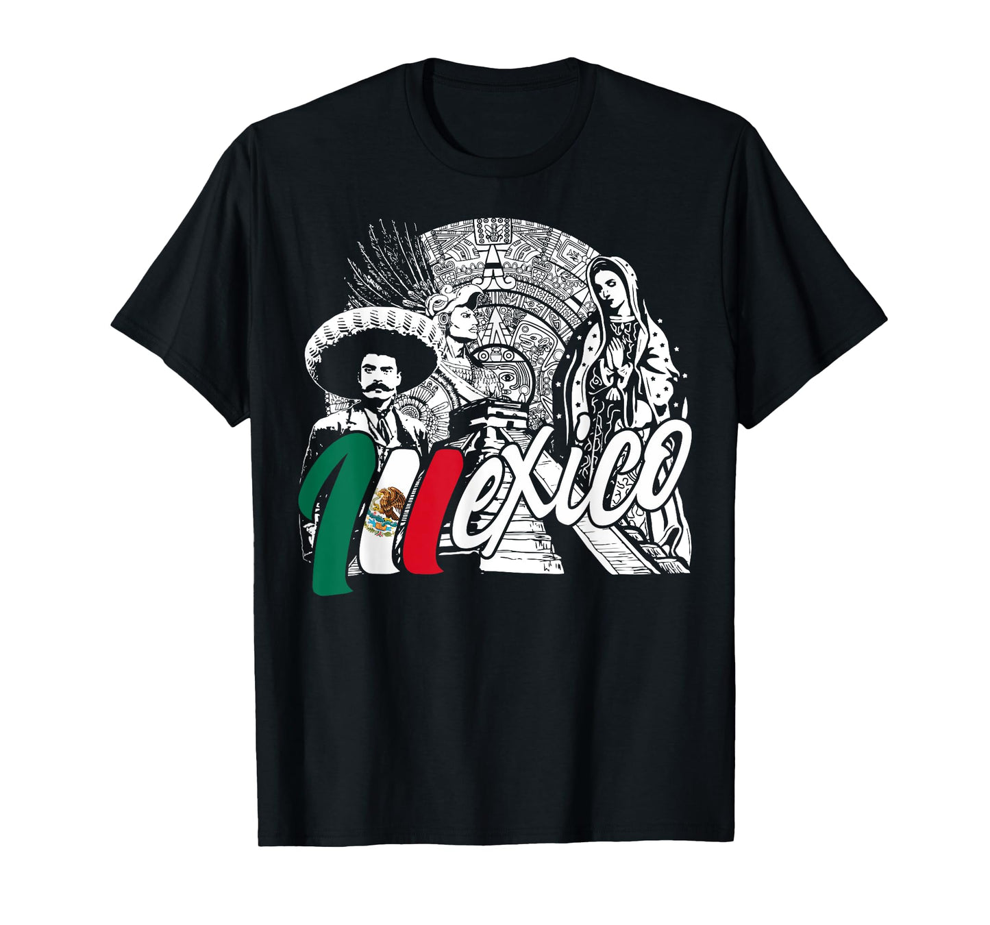 Mexico - Mexican Pride - Virgen de Guadalupe And History T-Shirt