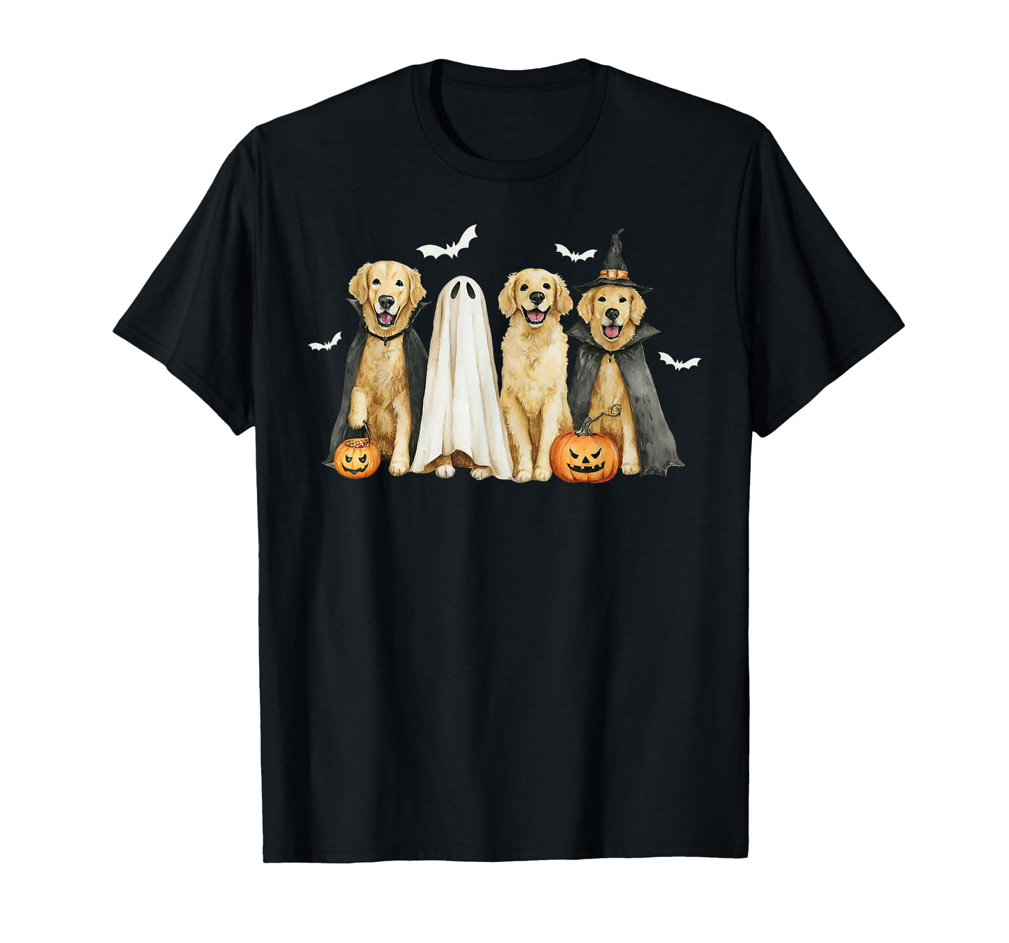 Golden Retriever Dogs Ghost Boo Witch Costume Halloween T-Shirt