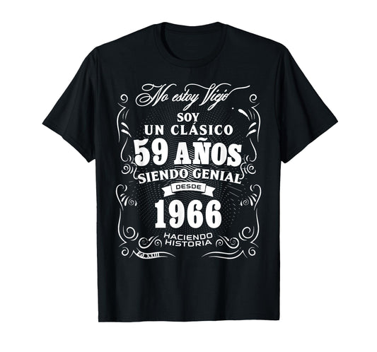 Vintage 59th Birthday Men Funny 1966 59 Birthday Spanish T-Shirt
