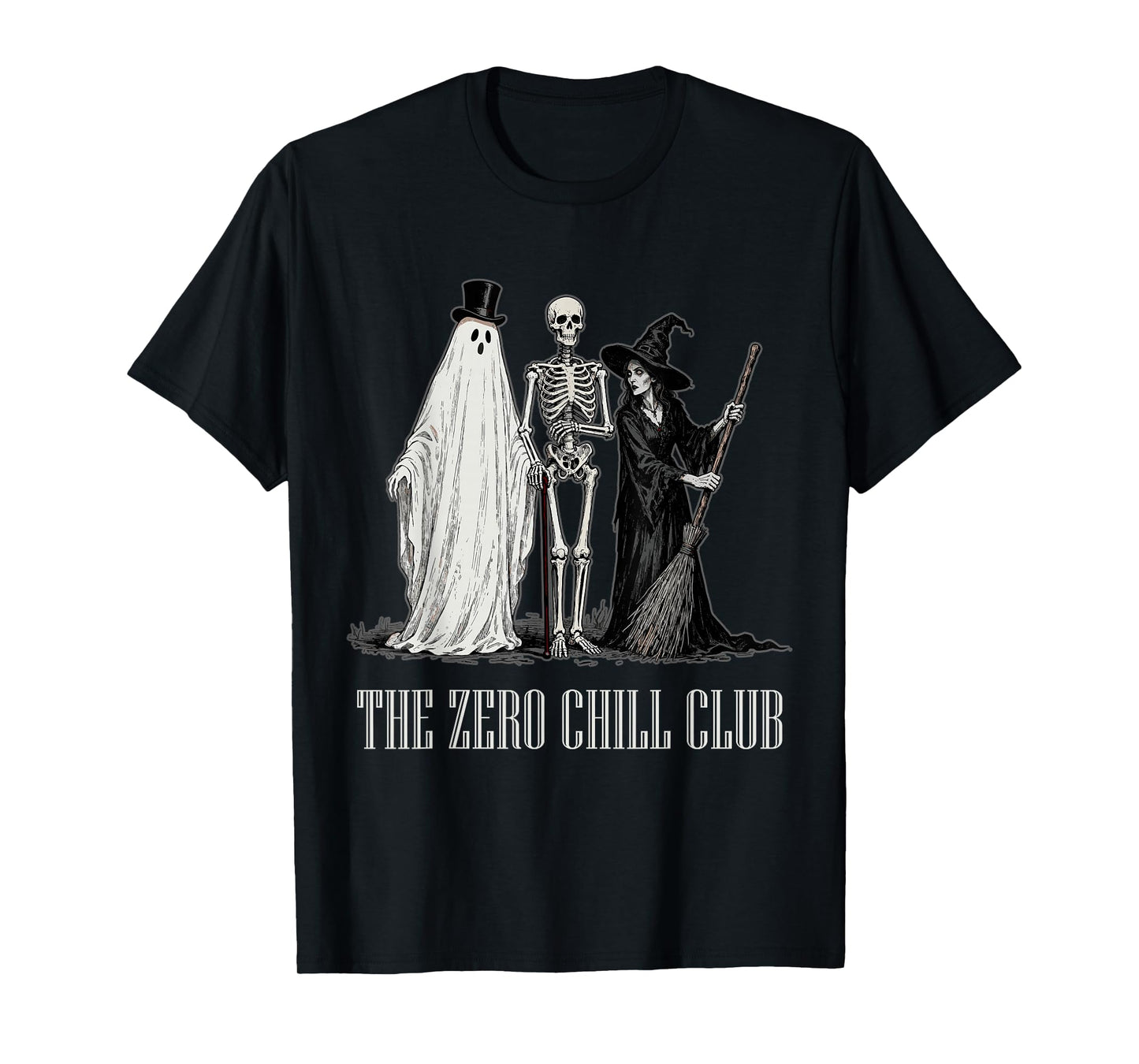 Gothmas Halloween Christmas Gothic Academia Zero Chill Club T-Shirt