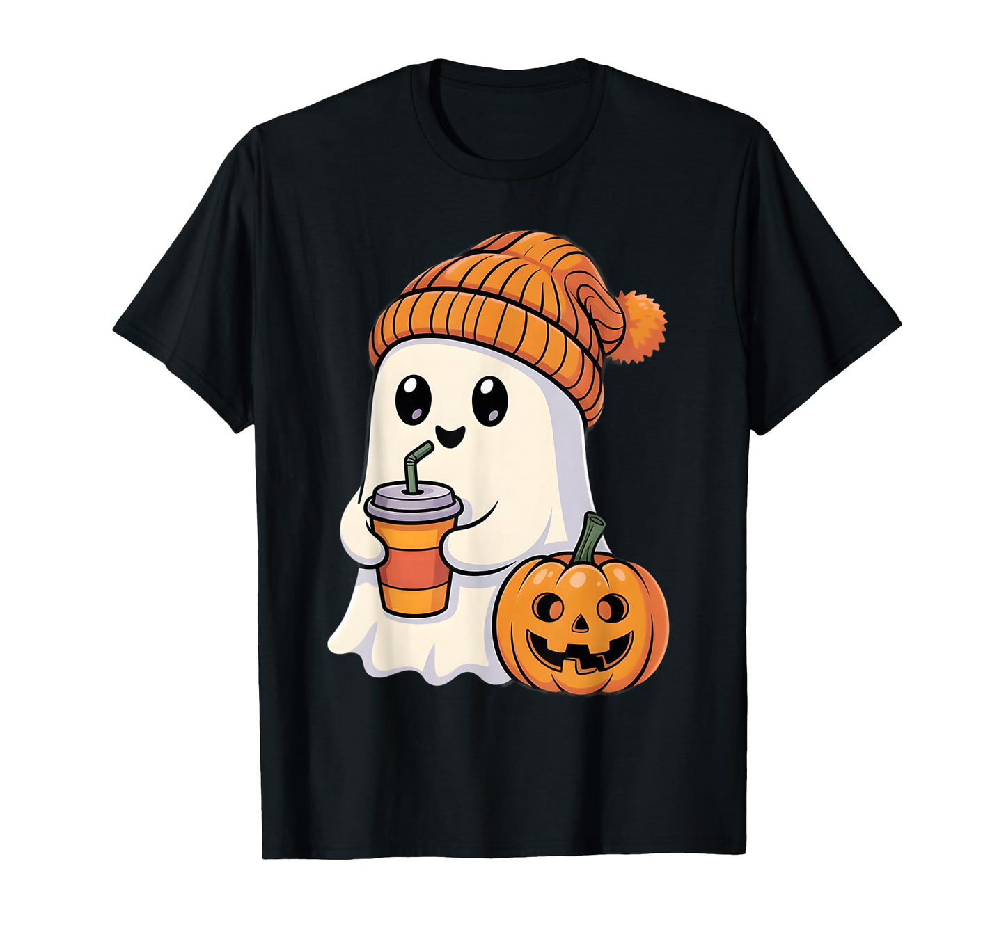 Halloween Costume Ghost Drinking Pumpkin Men Women Gifts T-Shirt