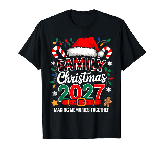 Family Christmas 2027 Matching Squad Santa Elf Funny Xmas T-Shirt