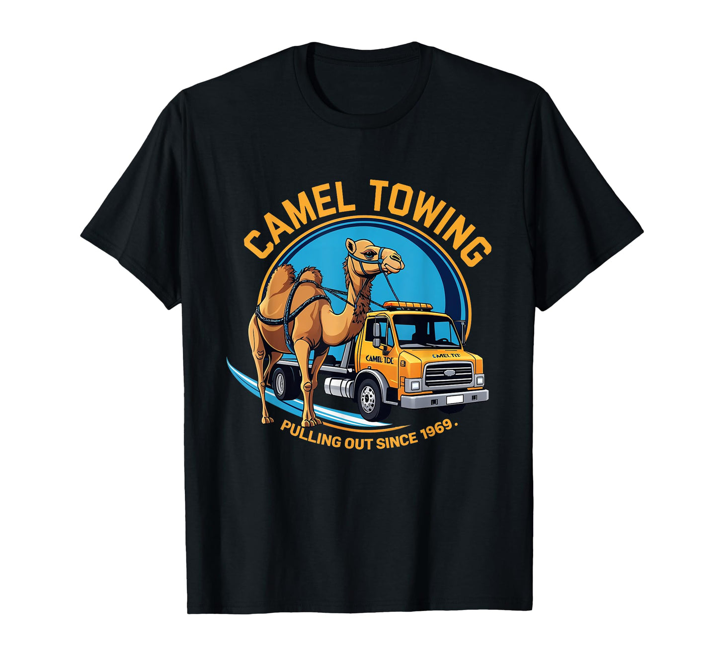 Camel Towing Design - Retro Tow Truck Graphic with Funny T-Shirt