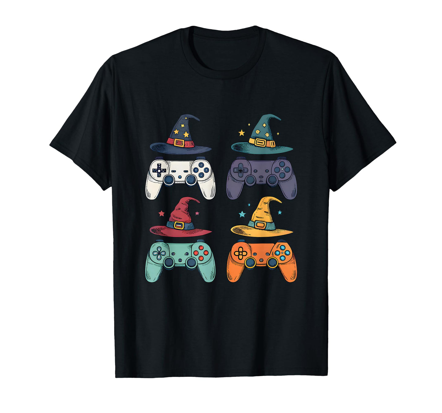Witch Hat Controller Gamer Halloween Tee T-Shirt