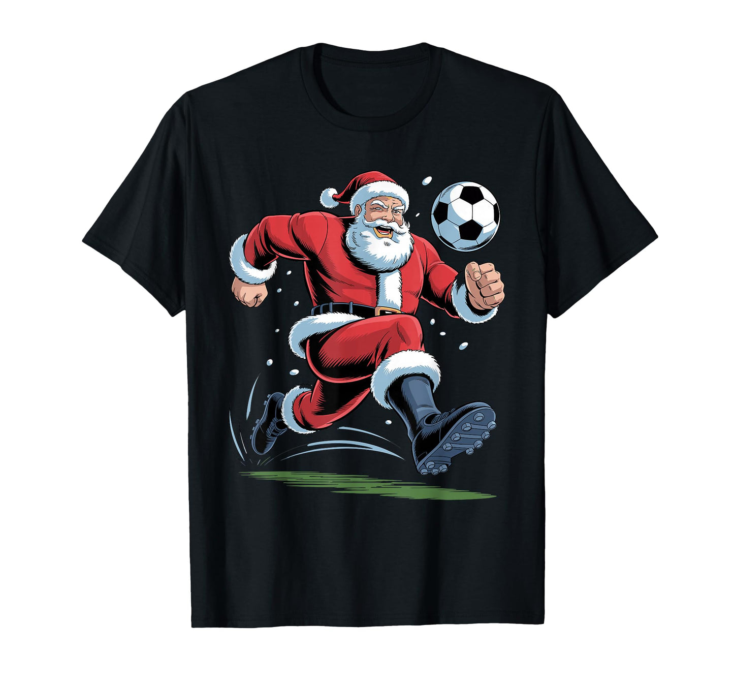 Santa Playing Soccer Funny Sports Christmas Holiday Xmas T-Shirt