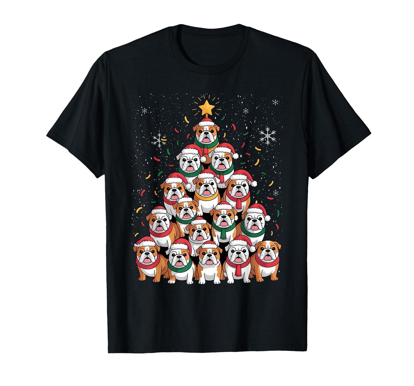 English Bulldog Christmas Tree Dog Santa Xmas Boys Dogmas T-Shirt