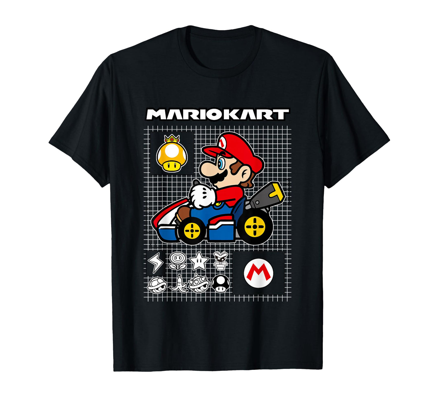 Mario Kart Rally Driver Schematics Mario T-Shirt