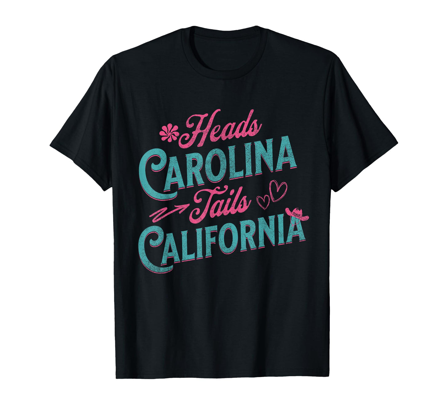 Heads Carolina Tail California Retro Vintage T-Shirt