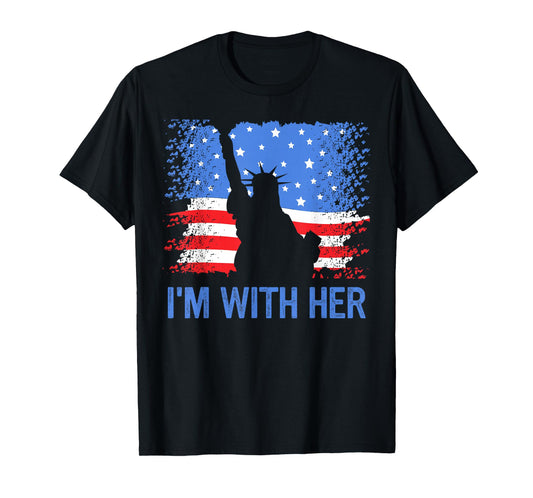 4th of July I'm With Her USA American Flag T-Shirt