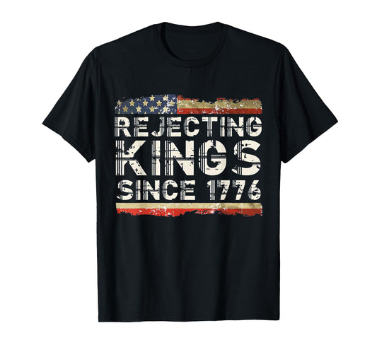 Rejecting Kings Since 1776 American Vintage Flag T-Shirt