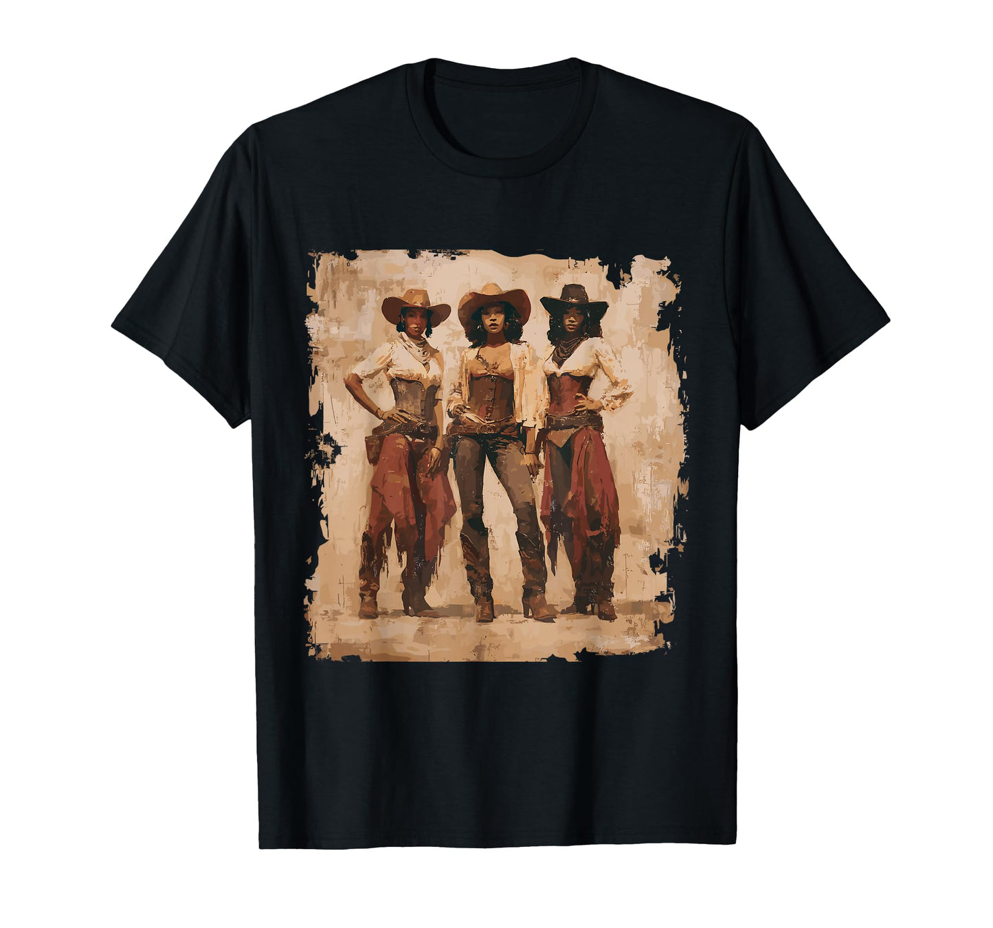 Vintage Black African American Cowgirl Western Country Rodeo T-Shirt