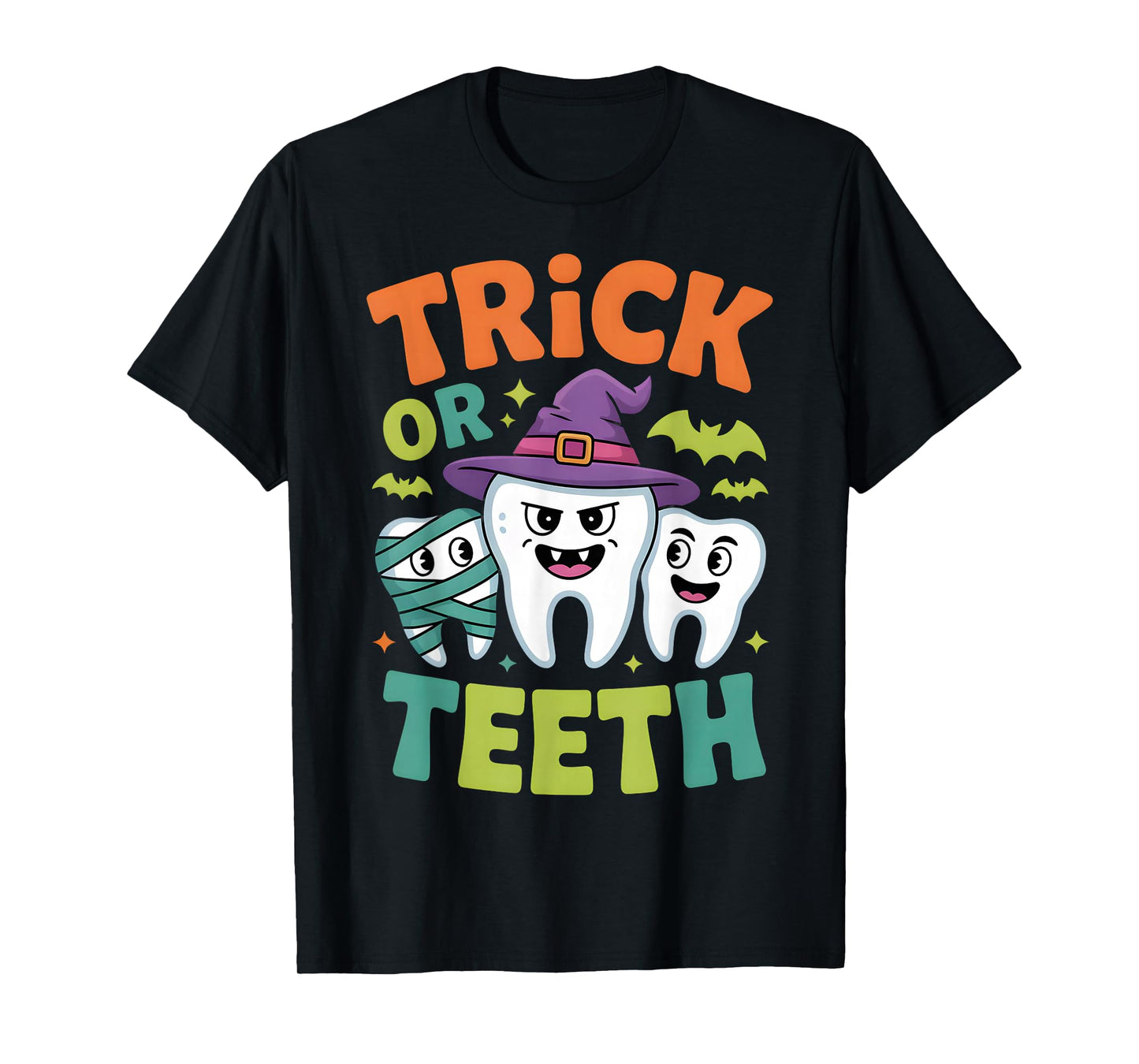Trick or Teeth Dentist Halloween Costume Funny Tooth T-Shirt