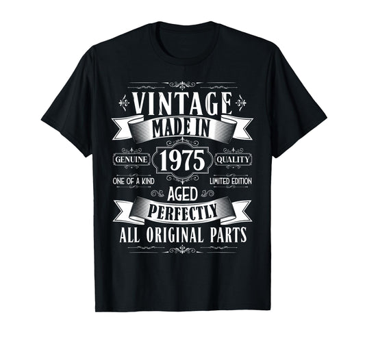 Vintage 50th Birthday Men Born 1975 50 Years Old Bday Men T-Shirt