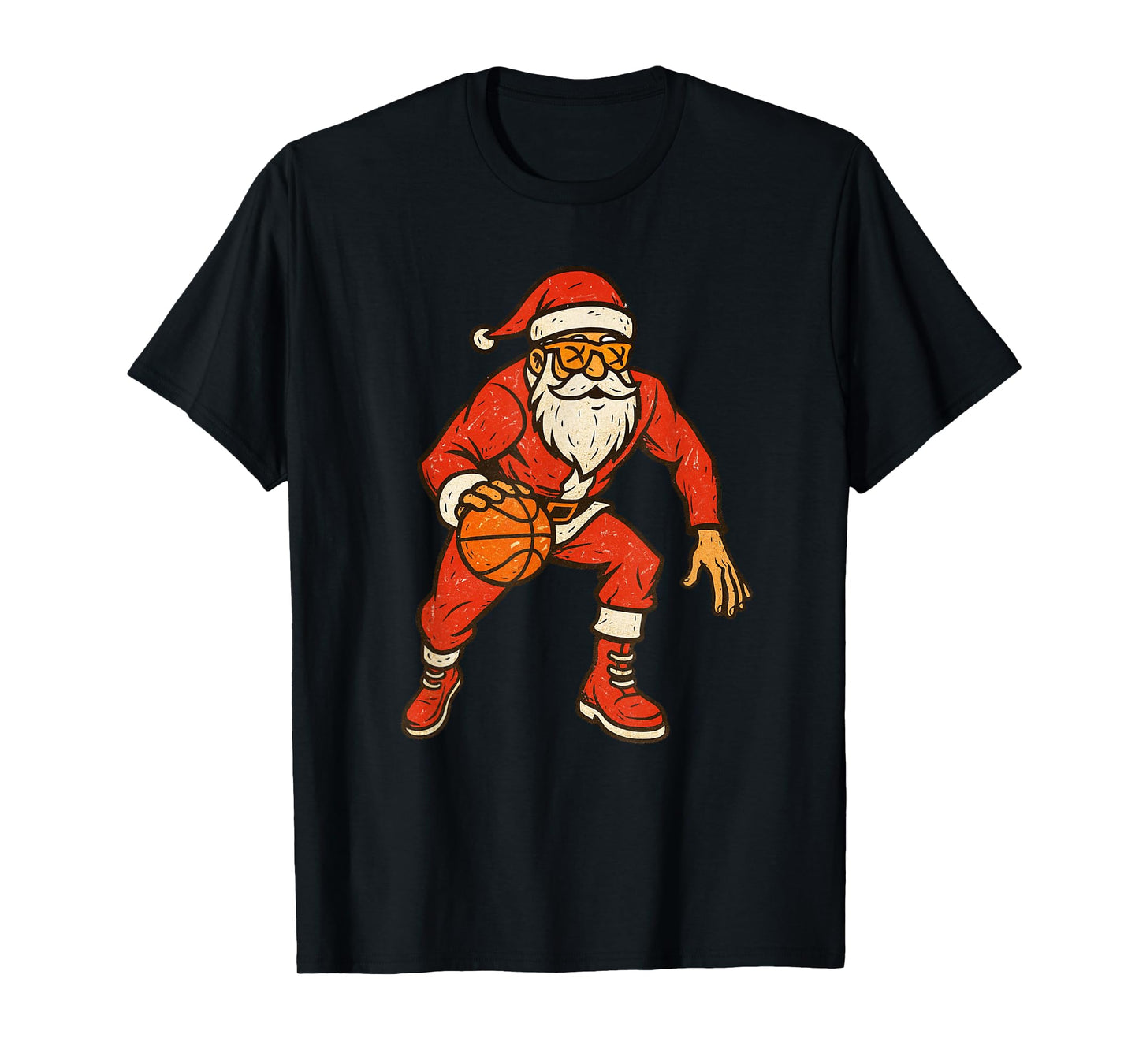 Santa Claus Playing Basketball Xmas Holiday Christmas T-Shirt