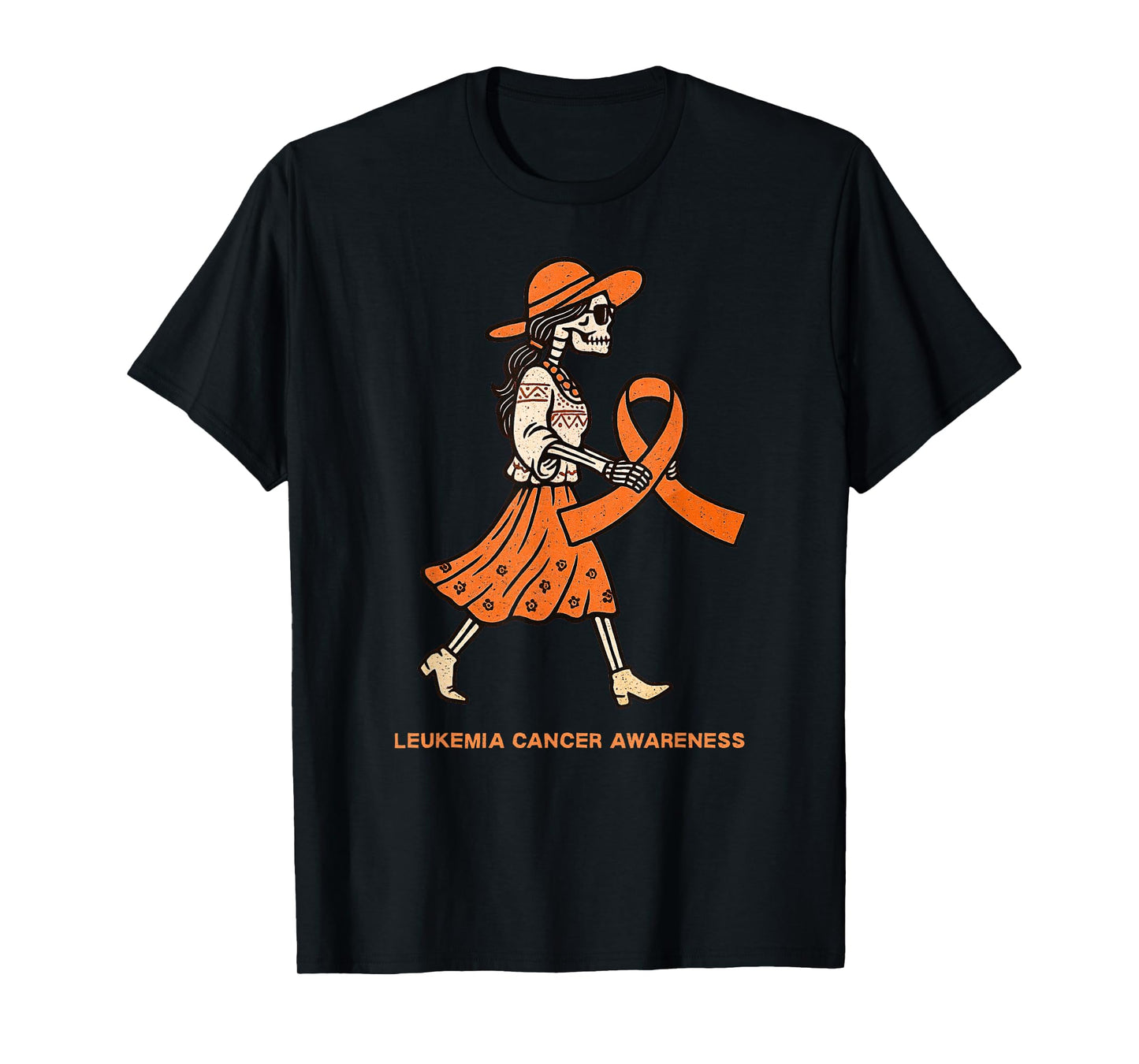 Halloween Skeleton Leukemia Awareness T-Shirt