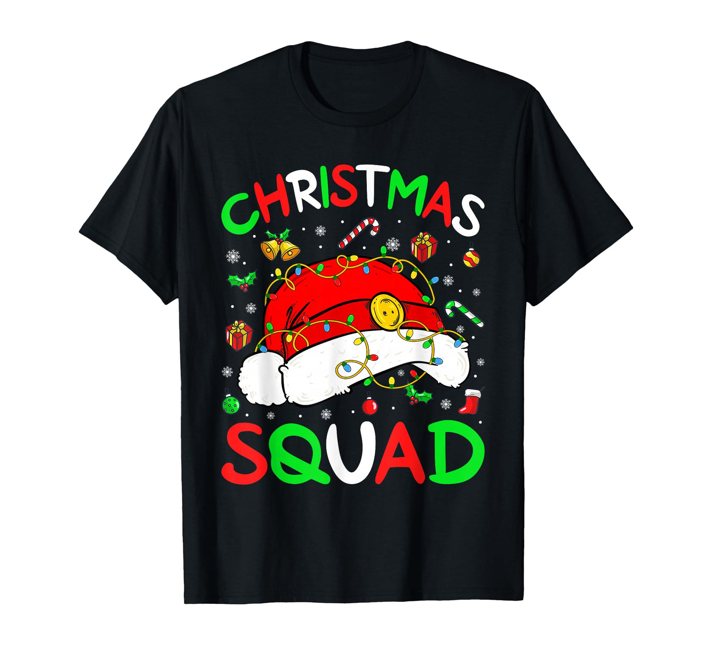 Christmas Squad Funny Xmas Santa Claus Light Family Matching T-Shirt