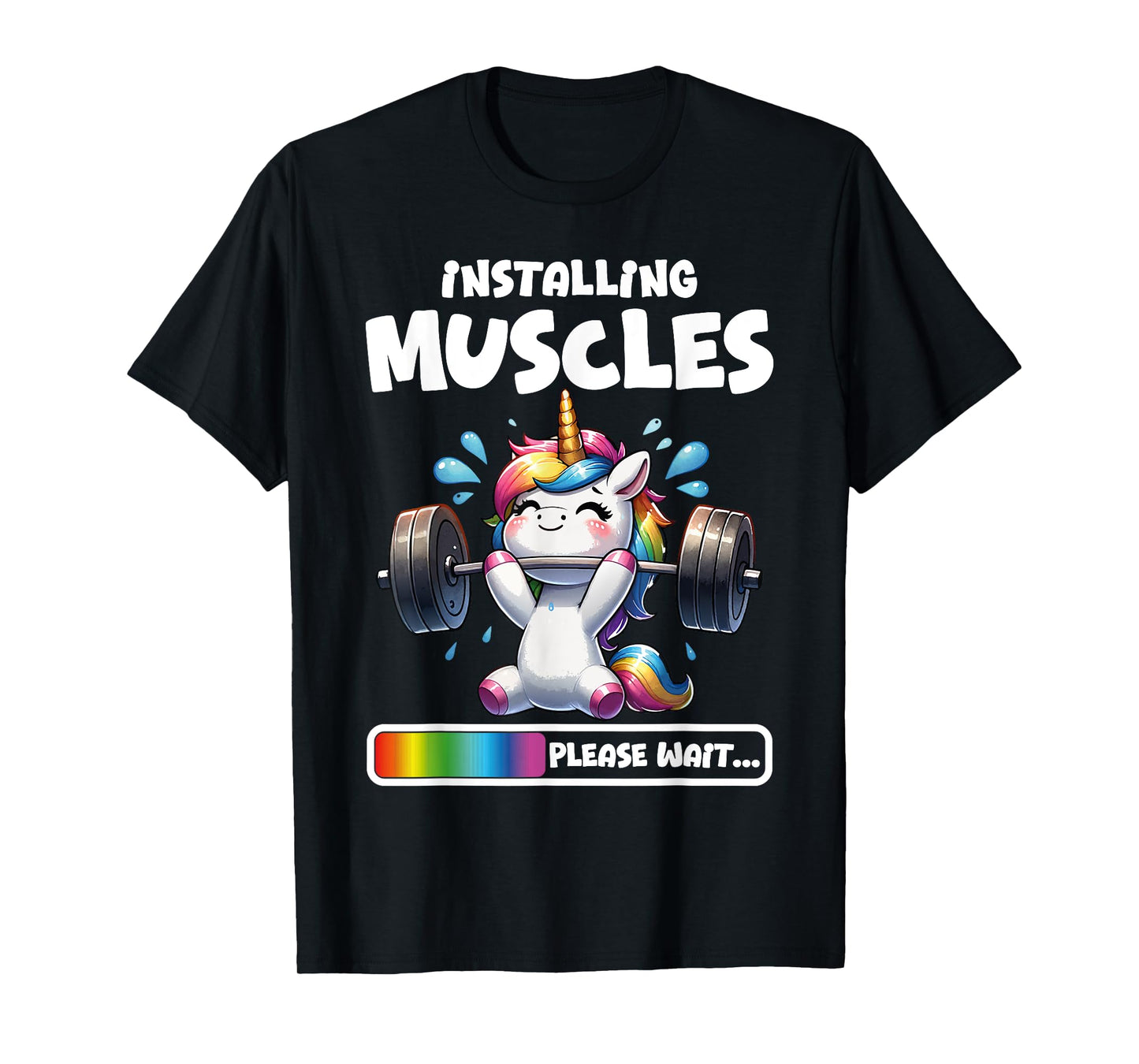 Funny Unicorn Workout Gym Fitness Weightlifting Cute Unicorn T-Shirt