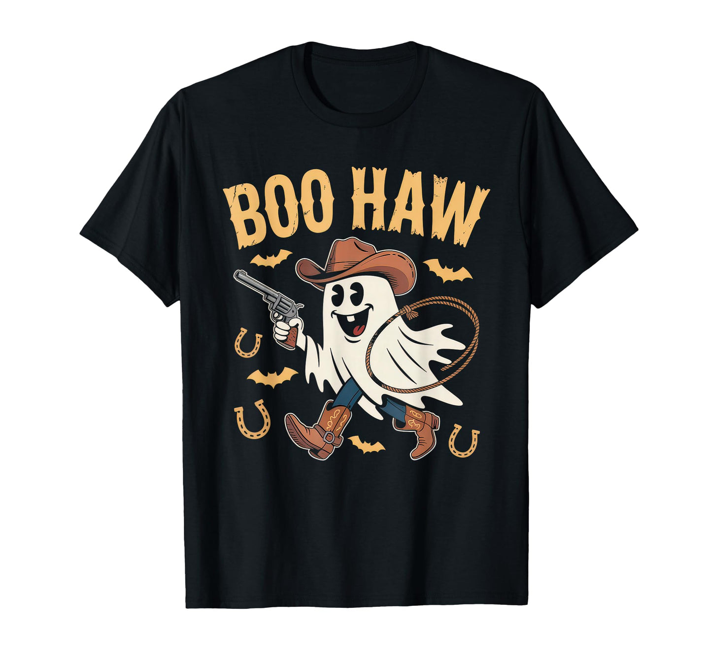Halloween Costume Boo Haw Witch Skeleton Scary Rodeo Western T-Shirt