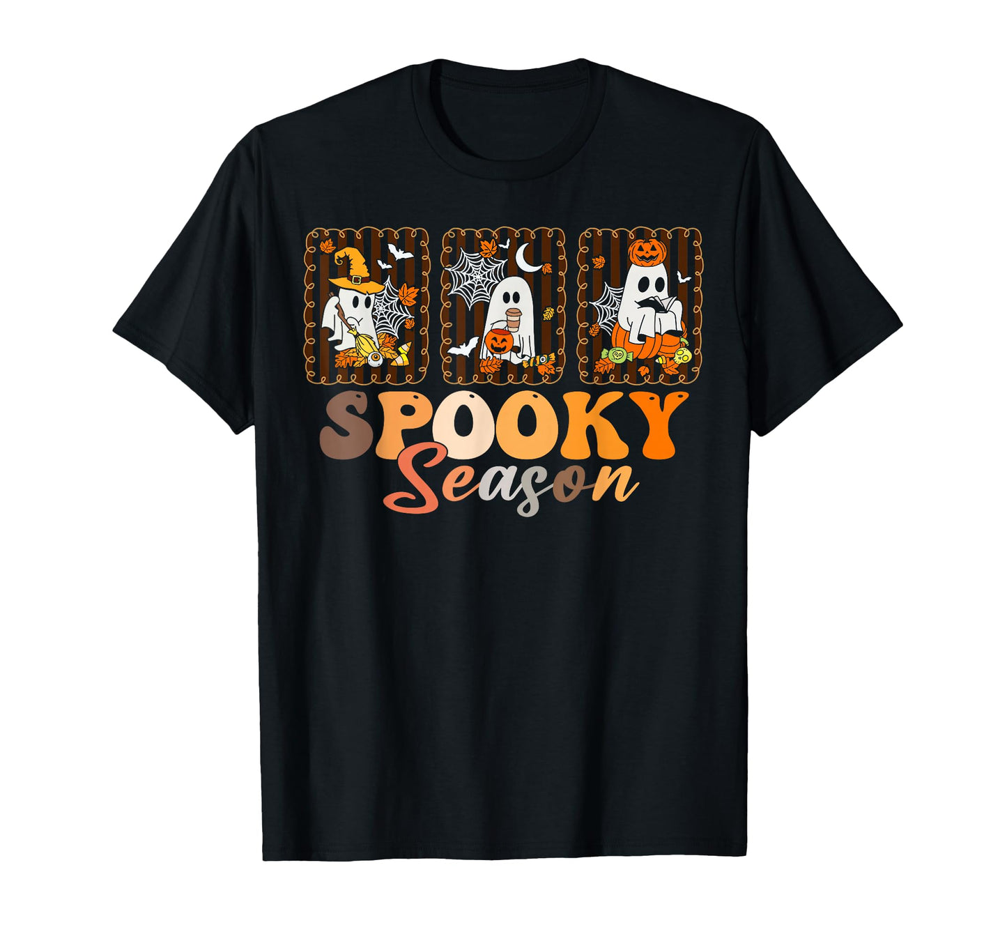 Spooky Season Retro Ghosts Pumpkin Witch Tis The Season T-Shirt