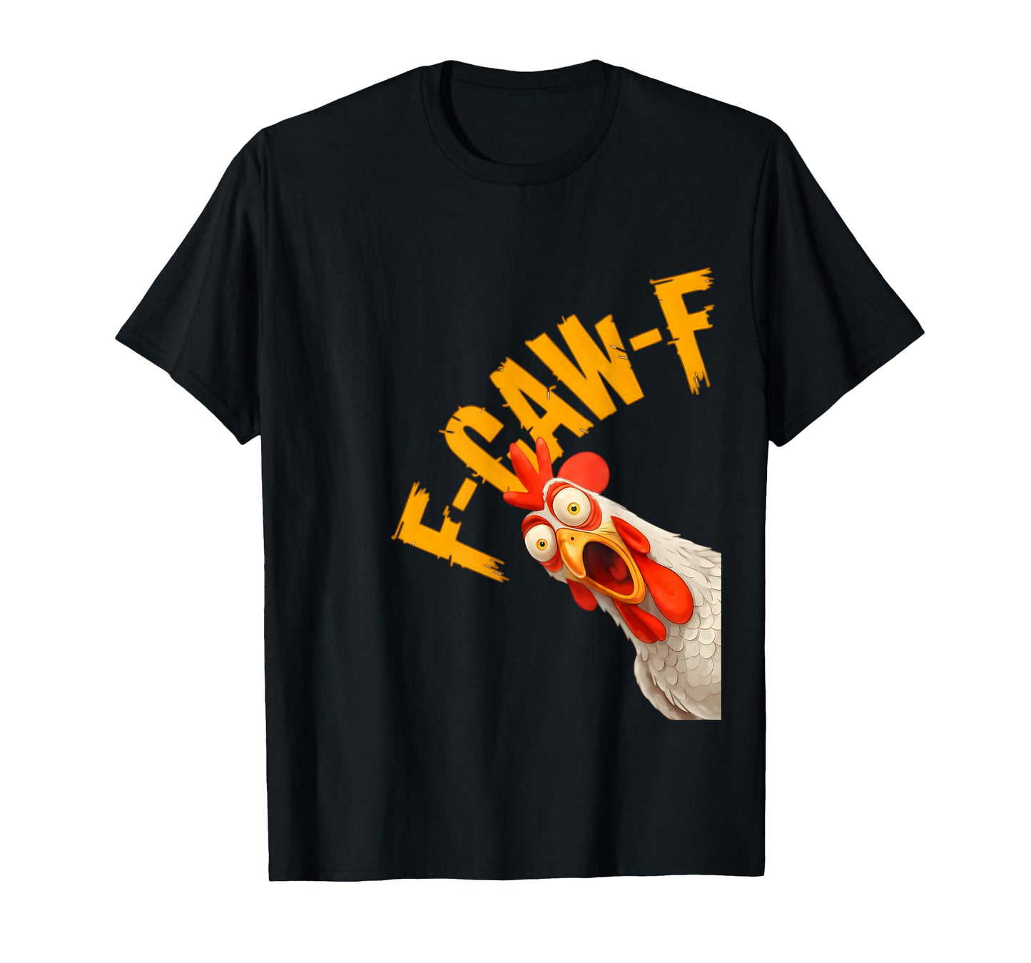 Funny F-Awk-F Chicken F-Caw-F Rooster Pun Retro T-Shirt