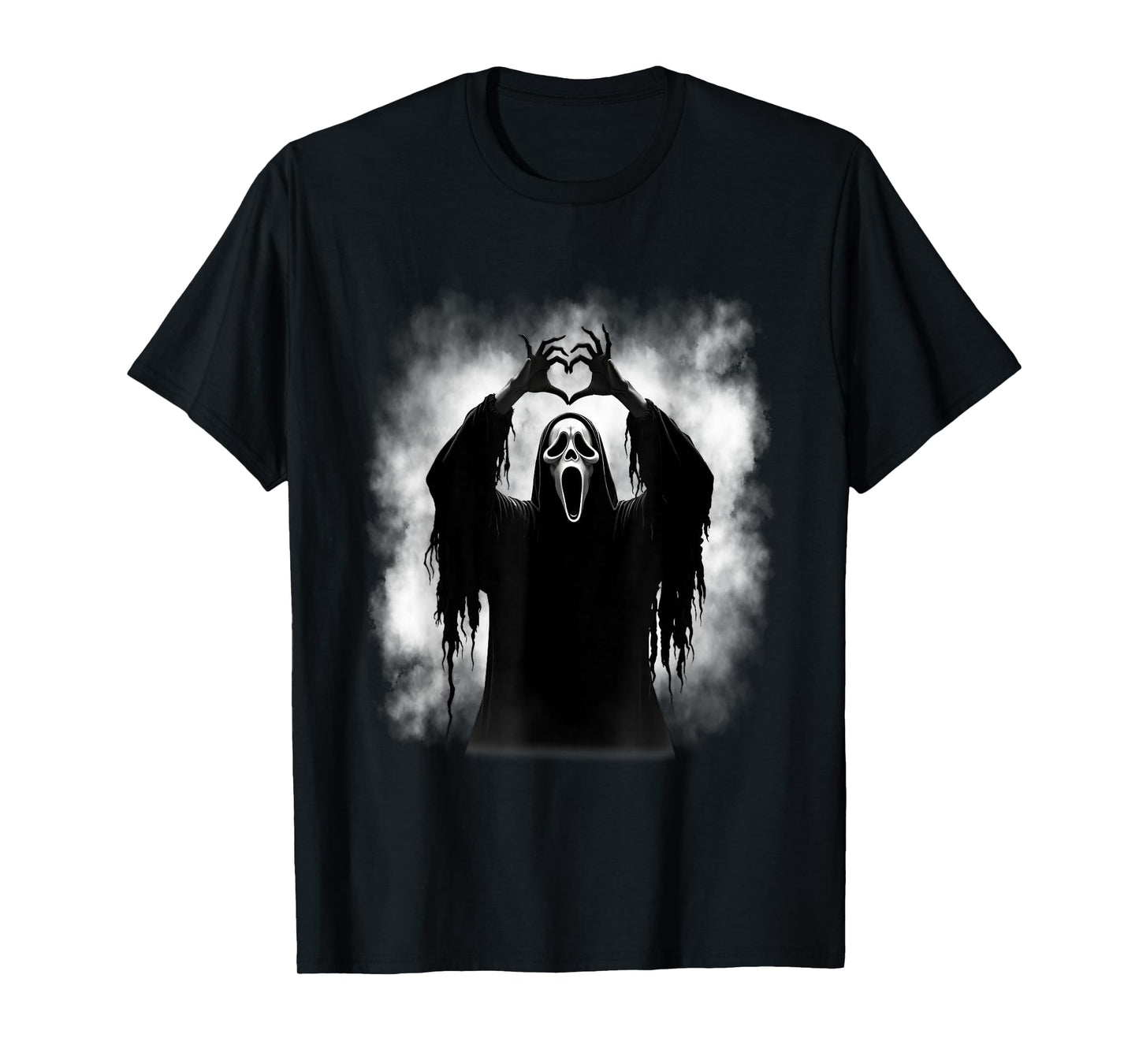 Halloween Scary Face Horror Creepy Ghost Heart Hands Spooky T-Shirt