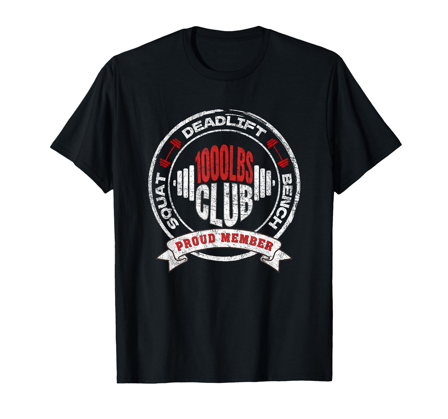 1000LBS Club Powerlifting Strength Training Weightlifting T-Shirt