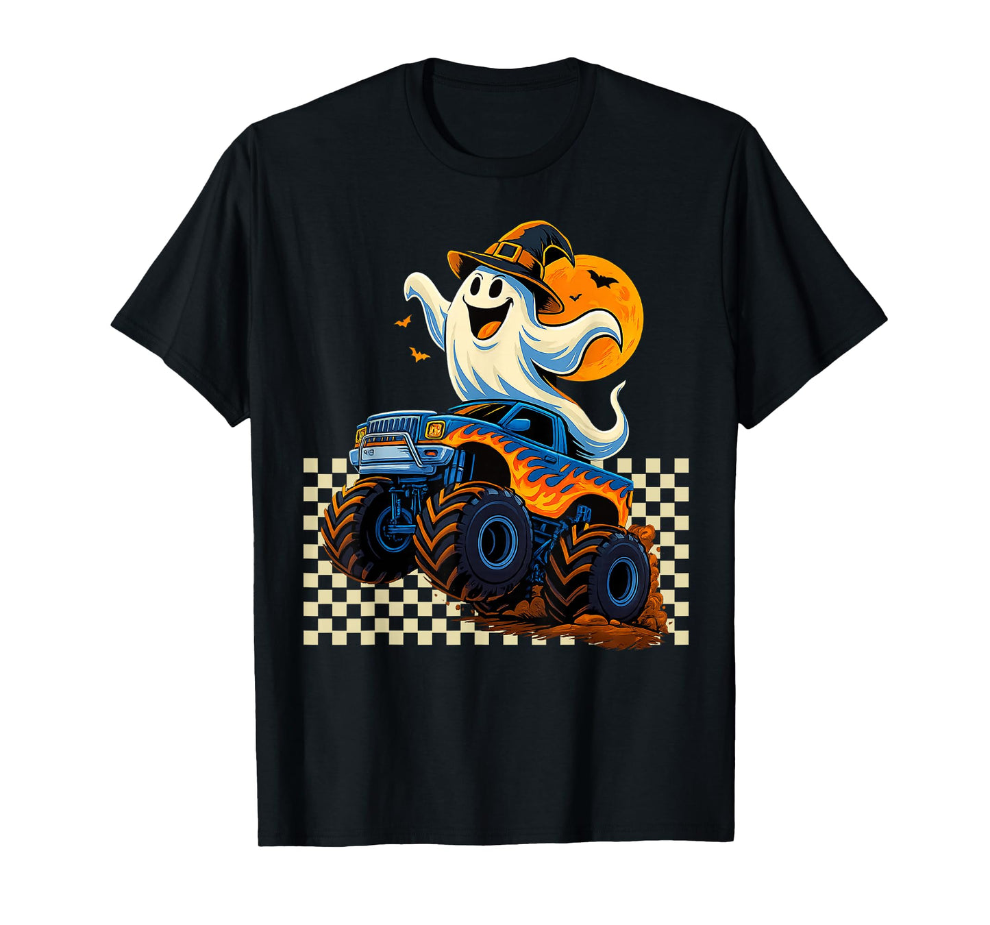 Ghost Monster Truck Halloween Bday Boy Girl Funny Spooky T-Shirt