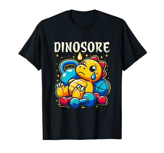 Dinosore Cute Dinosaur Workout Gym Fitness Weightlifting T-Shirt