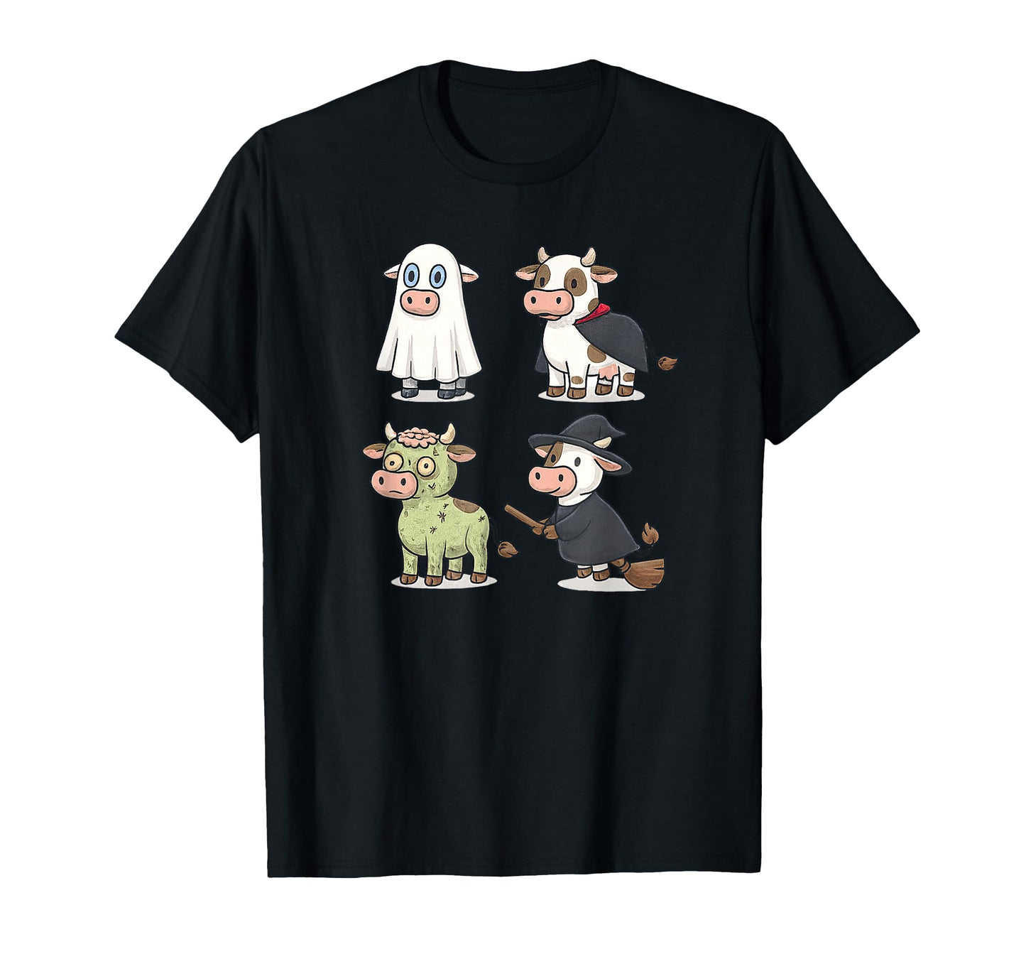Cow Farm Animal Halloween Ghost Vampire Zombie Witch T-Shirt