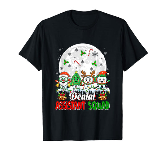 Dental Assistant Squad Santa Xmas Tree Teeth Dentist T-Shirt